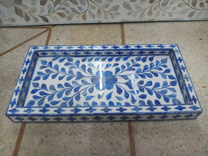 Elegant Mother of Pearl Tray for <b>Table</b> <b>Decoration</b> Household Food Serving Dishwasher & Microwave Safe Trays by Falak World Export - Product Image 6