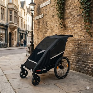 TC-2024S Single Seat Safety Belt Baby Stroller 3 in 1 Jogger <b>Trailer</b> Independent suspension with 600D Water Resistant Fabric - Product Image 3