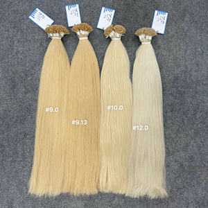 Extensions de cheveux humains vietnamiens 100 % naturels à pointe plate en kératine, lisses, super soyeux, couleur blonde, double épaisseur, vente en gros - Product Image 5