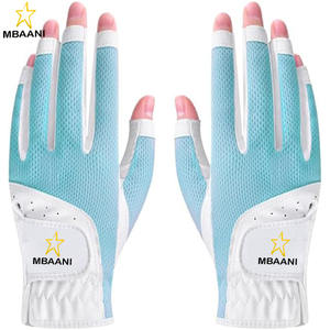 Guantes de Golf para Mujer con Dedos Descubiertos, Guantes de Golf sin Dedos para Dama, PU y Microfibra, Tejido de Malla Transpirable, Frescos y Cómodos - Product Image 1