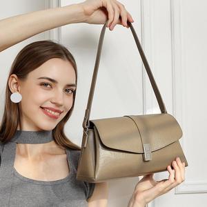 Bolso de Hombro de Lujo Personalizable con Cierre de Cremallera y Abierto, de Cuero Genuino de Alta Calidad, Minimalista, para Mujer, Bolso de Mano Moderno - Product Image 1