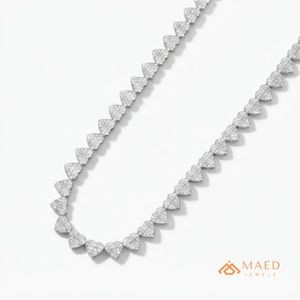 925 <b>Sterling</b> <b>Silver</b> Moissanite Heart Link Necklace Fashion <b>Chain</b> Jewelry New York City <b>Men</b> Women Fine Pendant Style Classic Chic - Product Image 1