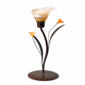 High Standard Quality Iron Candle Stand with Calla Lily Design <b>Heat</b> Resistant Home Decoration - Product Image 3