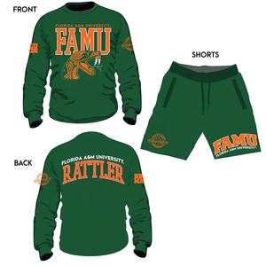 Ensemble sweat-shirt et short en coton 100% de haute qualité FAMU ensemble de 2 pièces avec logo personnalisé pour toutes les sororités et la fraternité - Product Image 1