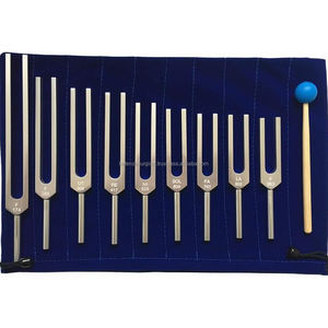 Juego de Diapasones Solfeggio de 9 Frecuencias, Aluminio, Terapia de Sonido, Meditación, Chakra - Product Image 1