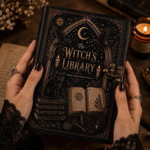 Diario de Cuero The Witch Library, Cuaderno Gótico Dark Academia, Grimoire Luna y Cuervo, Diario de Escritura Vintage, Regalo - Product Image 2