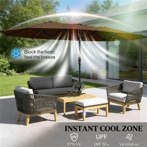 Ombrellone da Giardino e Terrazzo per Cortile, Caffè e Patio - Ombrelloni e Basi - Product Image 4