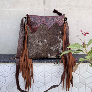 Bolso de Hombro de Cuero con Flecos Estilo Bohemio Vintage, Diseño Artesanal, Piel de Vaca, Moda 2026 - Product Image 1