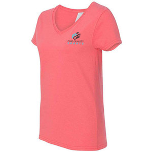 T-shirts décontractés pour femmes grandes tailles, col en V, en coton brodé, personnalisables, respirants, à prix de gros, marque privée - Product Image 5
