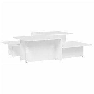 Set di 2 tavolini da caffè in legno ingegnerizzato bianco di dimensioni standard - Product Image 2