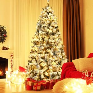 Albero di Natale Artificiale Premium Effetto Neve con Cerniere, Pre-Illuminato - Product Image 2