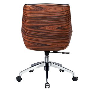 Sedia da ufficio ergonomica in vera pelle con schienale basso sedile senza braccioli per riunioni - Product Image 5