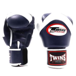 Dernier modèle de gants de boxe personnalisés bleu marine et blanc pour jumeaux - Product Image 2