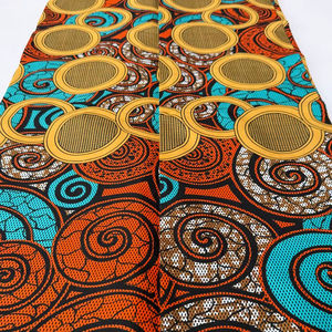 Tissu africain en coton de haute qualité, imprimé à la cire, Ankara, pour la confection de robes et la couture, avec des motifs d'inspiration marocaine - Product Image 1