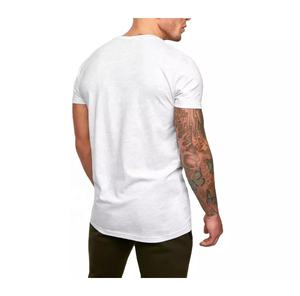 เสื้อยืดผู้ชายทรงปกติ ผ้าฝ้ายคุณภาพสูง 100% เนื้อหนา พิมพ์ลายด้านหน้า พร้อมดีไซน์เรียบง่ายและโลโก้แบบกำหนดเอง - Product Image 4