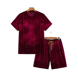 Nouvelle Collection – Ensemble Homme d'Été Respirant en Velours 100% Laine de Haute Qualité, Col Montant, Manches Courtes, Col Rond, Personnalisable - Product Image 1