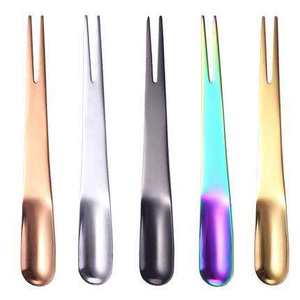 Wholesale Custom Titanium Stainless Steel Fruit <b>Fork</b> and Knife Eco Friendly Salad Fruit Dining Cutlery Set - Product Image 3