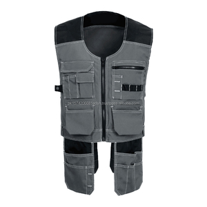 Người Đàn Ông Của Grey Làm Việc <span class=keywords><strong>Vest</strong></span> Không Thấm Nước <span class=keywords><strong>Polyester</strong></span> Cotton Nylon Tiện Ích Công Cụ <span class=keywords><strong>Vest</strong></span> Với Biểu Tượng Tùy Chỉnh <span class=keywords><strong>Vest</strong></span> Làm Việc Các Chuyên gia - Product Image 1