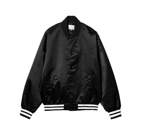 Veste universitaire en satin en gros, veste de baseball d'hiver personnalisée, tailles grandes, vestes pour hommes, veste universitaire à manches longues personnalisée - Product Image 1