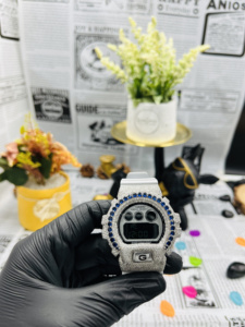 VVS Moissanite Iced Out <b>Watch</b> For Men 925 <b>Sterling</b> <b>Silver</b> Blue Sapphire Bezel Digital Luxury Handmade Hip Hop Jew - Product Image 1