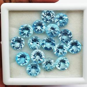 Topacio Azul Natural, Corte Redondo Facetado, Calibrado, Piedra Preciosa Suelta Certificada, Sin Tratar, Lote Listo para Engastar en Joyería - Product Image 3