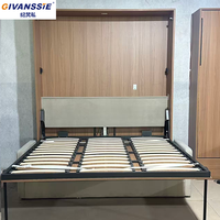 Canapé-lit modulaire électrique moderne et peu encombrant, convertible en lit Queen/King, avec cadre en bois et revêtement en coton, rangement intégré