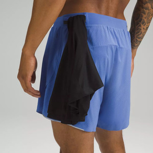 Shorts de course écologiques légers et solides, respirants, coupe-vent, séchage rapide, poches intégrées, cordon de serrage en maille personnalisé, vente en gros - Product Image 4