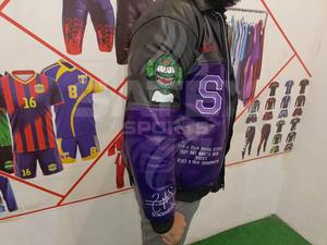 Hot Selling OEM/ODM Unisex Leather <b>Jackets</b> High Street Vintage <b>Patchwork</b> Embroidery Eco-Friendly Windproof Breathable Stand - Product Image 5