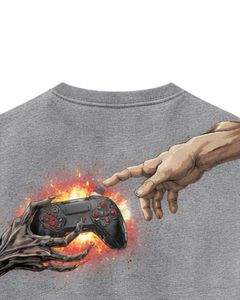 Camiseta Oversize Gris Lisa Personalizada para Hombre, Algodón, Estilo Urbano Informal, Camiseta de Verano, Impresión de Logotipo Personalizado, Fabricante y Proveedor OEM - Product Image 5