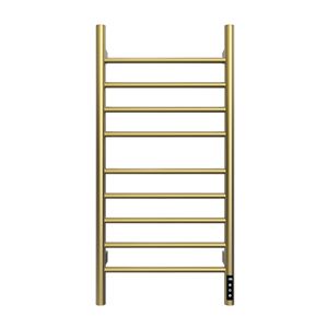 Moderno Portasciugamani in Acciaio e Bambù 17,8 X 35,7 X 4,4 Pollici con Funzione Riscaldante per Uso su Porta del Bagno - Product Image 1