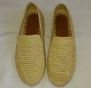 Mocassins marocains en raphia, chaussures en raphia tissées à la main, sandales d'été, sandales à enfiler en raphia - Product Image 1