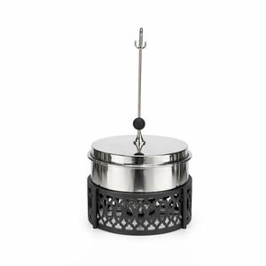 ถาดอุ่นอาหารสแตนเลสสีเงินคุณภาพสูง ทนทาน ไม่ติดกระทะ พร้อมขาตั้งตกแต่งหรูหรา สำหรับงานเลี้ยงบุฟเฟ่ต์ งานแต่งงาน โรงแรม และบริการจัดเลี้ยง - Product Image 3