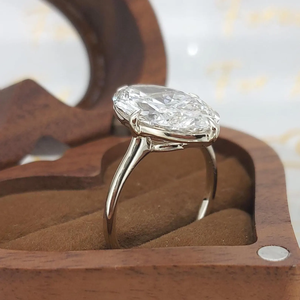 Anillo de Compromiso de Diamantes de Corte Ovalado en Oro Sólido de 18K para Mujer, Engaste de Puntas, Estilo Clásico, Certificado GIA, Joyería Fina - Product Image 2