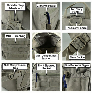 Sac à dos tactique unisexe grande capacité avec doublure Oxford imperméable pour le voyage, le camping, l'escalade et la randonnée - Fabricant - Product Image 2