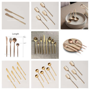 ชุดอุปกรณ์โต๊ะอาหารชุดเสิร์ฟสลัดทองเหลืองสำหรับเสิร์ฟอาหาร - Product Image 4