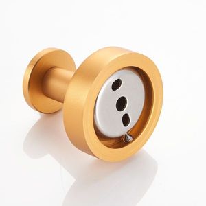 Set di 2 Ganci da Parete Rotondi con Base Dorata Spazzolata per Ingresso, Armadio, Bagno, Camera da Letto, Cucina, Include Viti - Product Image 3