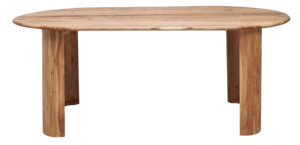 โต๊ะรับประทานอาหารทรงวงรีไม้กระถินณรงค์แท้ ดีไซน์เรียบหรูทันสมัย คุณภาพสูง ขาพับได้ เหมาะสำหรับบ้าน ห้องครัว ร้านอาหาร - Product Image 2