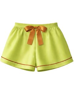 Lime Green Brown Satin Women Pajama Set Silk Sleepwear <b>Spaghetti</b> <b>Strap</b> Cami And Shorts Soft Luxury Nightwear Summer Lounge Set - Product Image 3