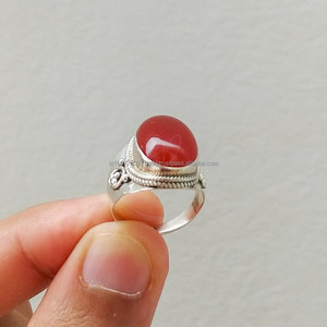 925 Sterling Silver and Oval Cut Stone <b>Men</b> <b>Ring</b>, Gift <b>for</b> Him Red Agate Stone <b>Ring</b> Oval Classic <b>Ring</b> Agate - Product Image 2