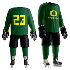ชุดฮอกกี้น้ำแข็ง โพลีเอสเตอร์ 100% ป้องกันแบคทีเรีย ระบายอากาศได้ดี ปรับแต่งได้ คุณภาพสูง พิมพ์ลายแบบซับลิเมชั่น สำหรับผู้ใหญ่ทุกเพศ รับผลิตแบบ OEM - Product Image 1