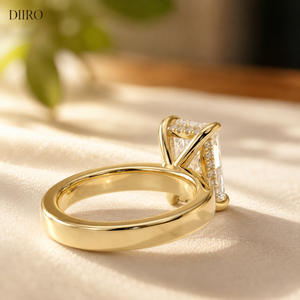 Radiant Cut Moissanite Engagement <b>Ring</b> 18K <b>Gold</b> Plated Classic Women's Geometric Wedding Solitaire Band <b>RIng</b> - Product Image 3