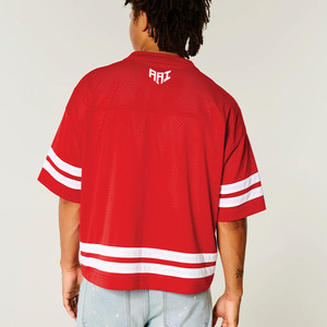 Jersey de Fútbol Americano Personalizado al por Mayor con Rayas Rojas, Uniforme de Práctica Transpirable de Malla, Proveedor OEM de Marca Privada - Product Image 3