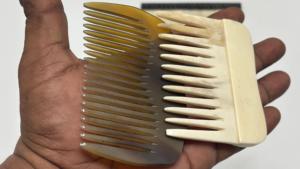Conifer Handcrafted Natural Horn Large Hair <b>Comb</b> <b>Wide</b> Tooth Detangling Polished Artisan Grooming Salon Hair Care Accessories - Product Image 3