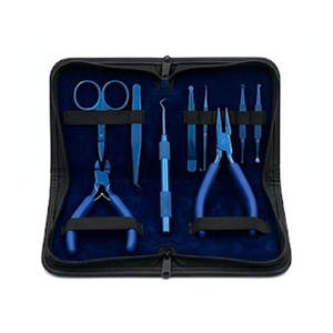 Kit d'outils professionnels pour extensions de cheveux à usage commercial : perles, pinces, outils de séparation, pinces de pose pour extensions de cheveux naturels - Product Image 1