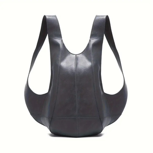 <b>Leather</b> Drawstring <b>Backpack</b> <b>Men</b> Casual Daypack Genuine <b>Leather</b> Shoulder Bag Lightweight Storage Pack Travel School Bag Custom - Product Image 2