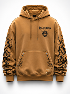 Sweat-shirt à capuche surdimensionné personnalisé avec motif loup brun, streetwear, unisexe, OEM ODM - Product Image 1