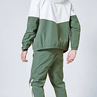 Ensembles de survêtements pour hommes, veste et pantalon, coupe-vent, 100% polyester, logo personnalisé OEM et design simple en nylon