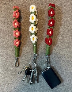 Flower Design Macrame Keychain Decorative Object For Bags Keys Car Key Organizer And Gift Purpose Key Accessory From India - Product Image 5