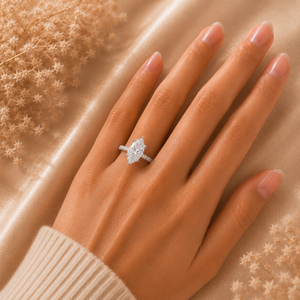 Bague ethnique en diamant de laboratoire taille marquise, argent 925, or 9kt, 14kt, 18kt, bagues en diamant pour femme, bague de fiançailles - Product Image 2