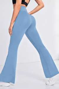 Whiteaura International Custom Mid Waist Loose Fit Fleece <b>Flare</b> Yoga Pants Breathable Stretchy Workout <b>Leggings</b> Patchwork - Product Image 5